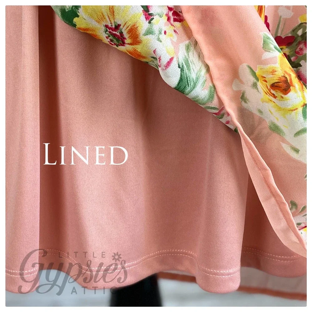 Entro Peach and Yellow Roses Babydoll Dress - Picture 8 of 10